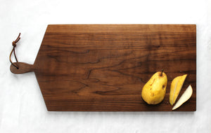 Handmade Walnut Charcuterie Boards and Cutting Boards, Figured Walnut Hardwood Chopping Block with Pear - The Anders Collective
